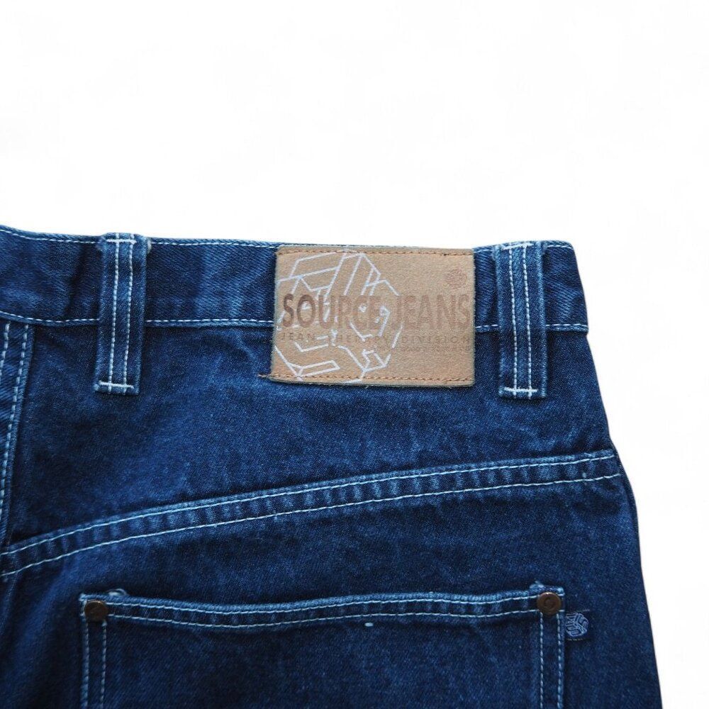 Source Jeans Vintage 90s Y2K Streetwear Denim Cargo Shorts Dark Wash Men's 36‎ - Picture 3 of 9